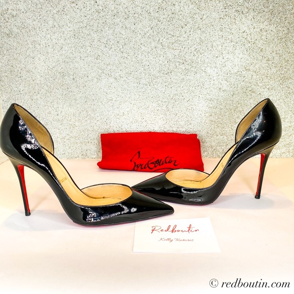 ♥️SOLD Louboutin Iriza Dorsay 100mm patent Pump - Picture 2 of 8